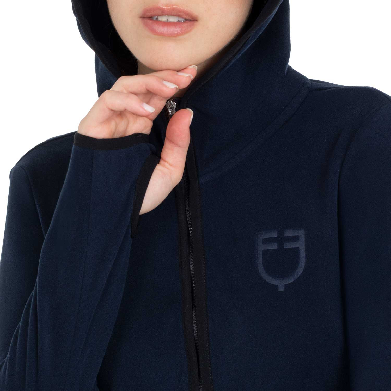 Equestro Fleece zip-up Sweatshirt Navy - 4
