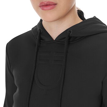 Equestro Cut out Hoodie Svart