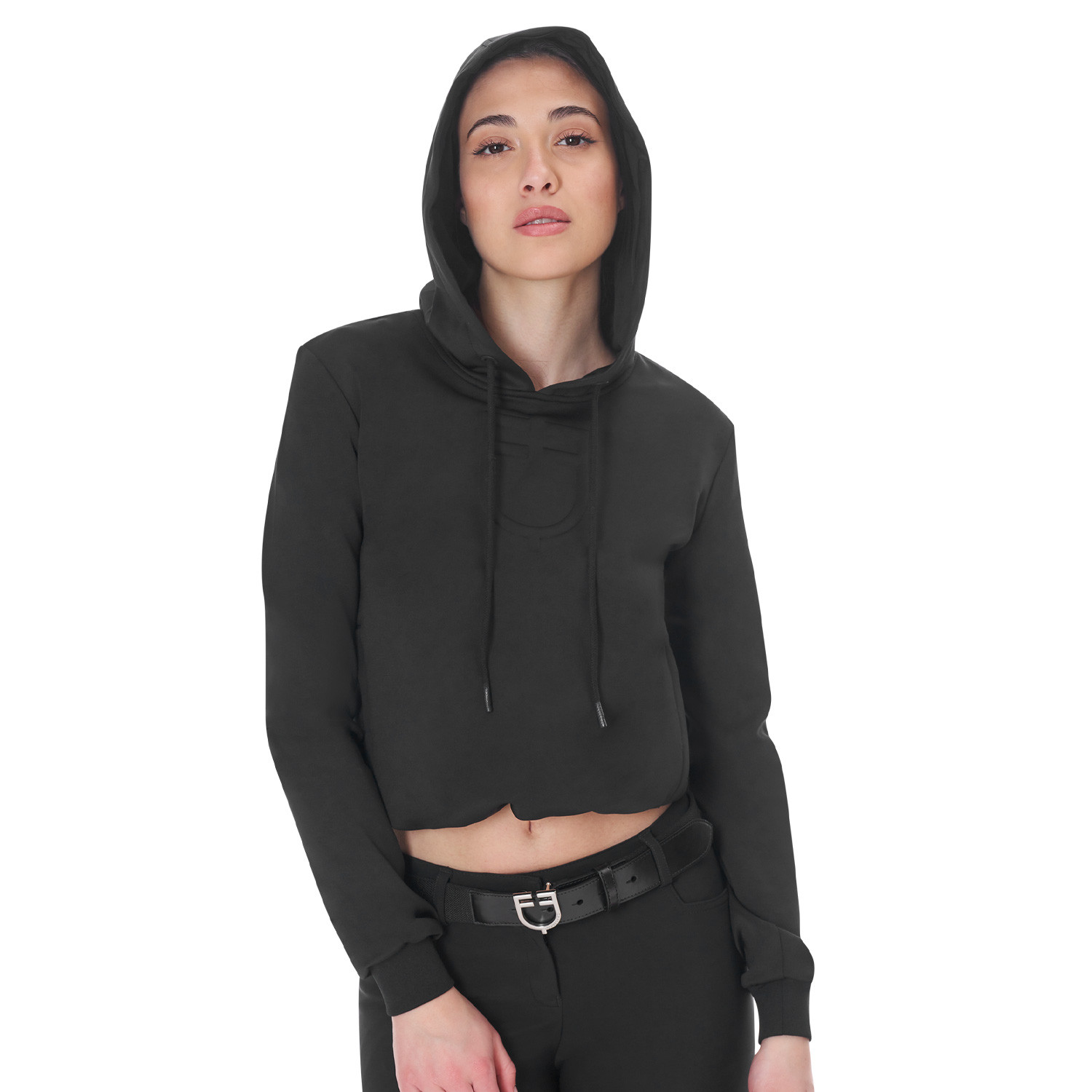 Equestro Cut out Hoodie Svart - 4