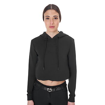 Equestro Cut out Hoodie Svart