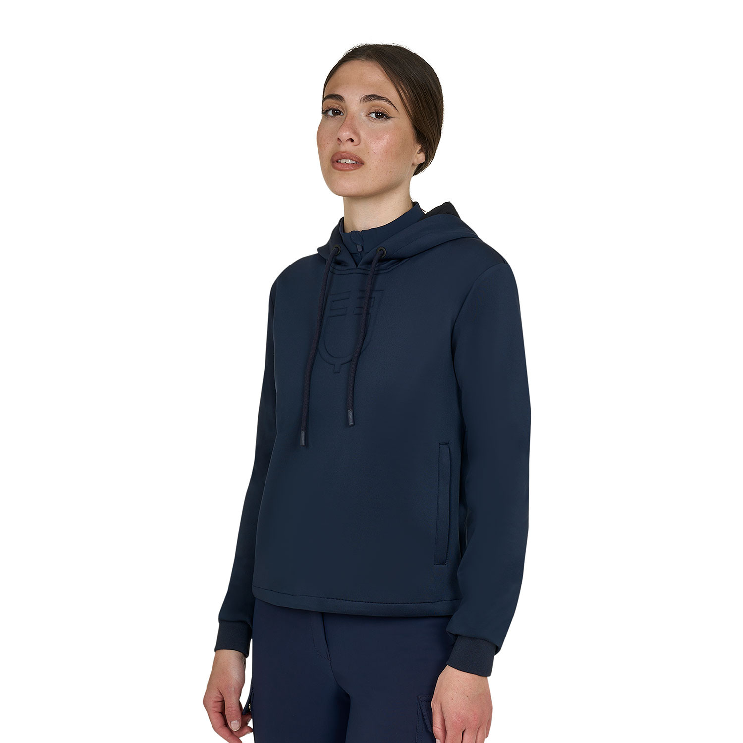 Equestro Cut out Hoodie Navy