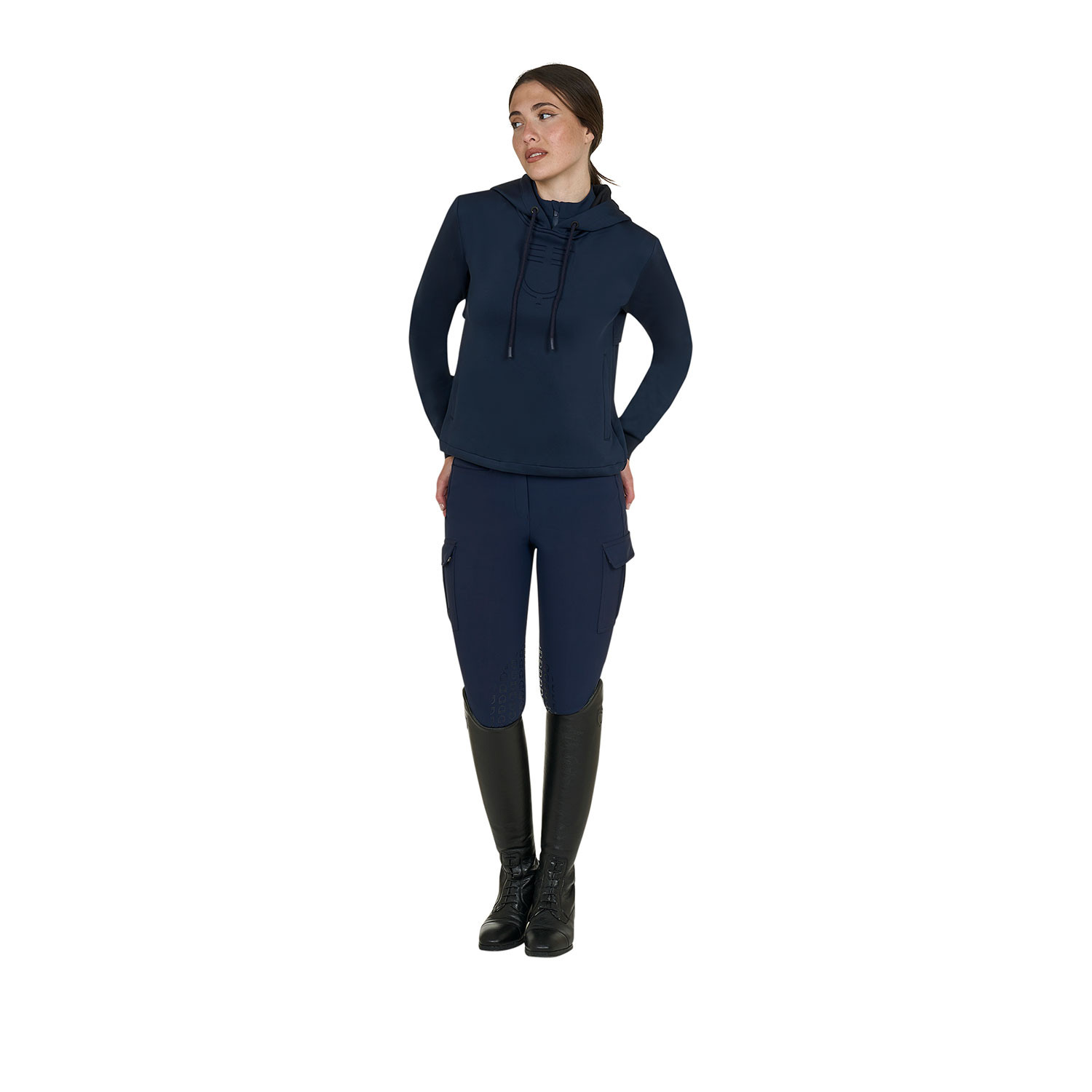 Equestro Cut out Hoodie Navy - 6