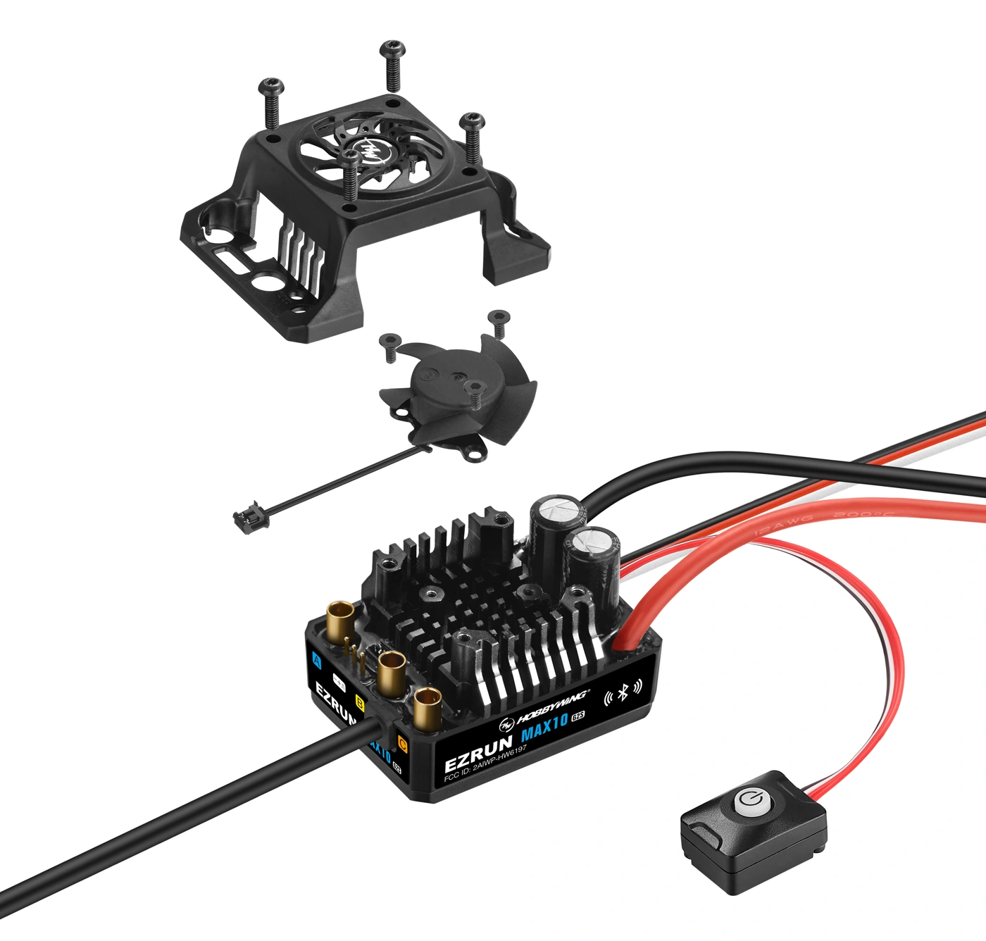 Hobbywing HW30102500 EzRun MAX10 G2S 140A 2-4S Sensor WP Speed Controller 1/10 - 3