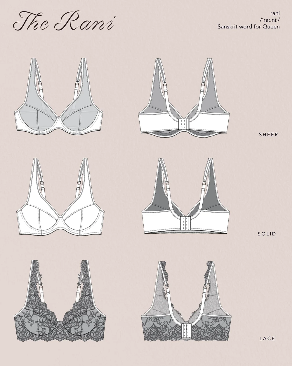 Rani Underwire Bra Pattern - Rubies Bras PDF - 2