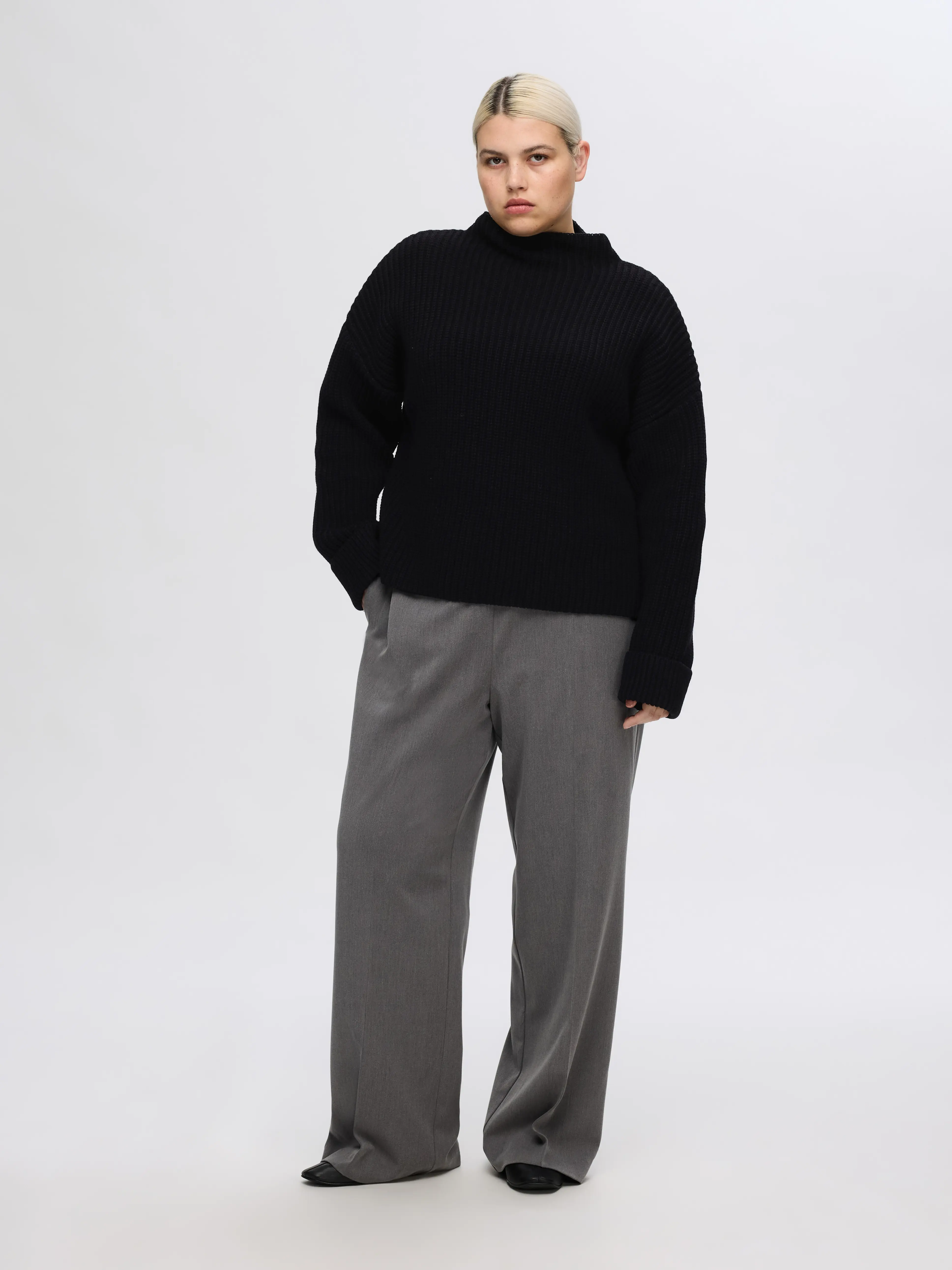 SLWSELMA SUS LS KNIT PULLOVER NOOS Black - 3
