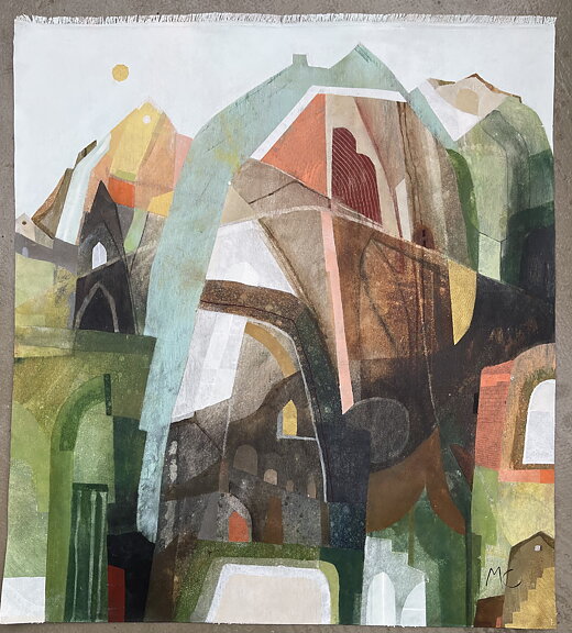 "Layered geometry”. AKRYLTAVLA MÅLAD AV MARIA C BERNHARDSSON/ MC, ORGINAL