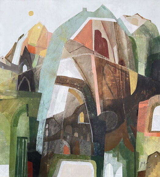 "Layered geometry”. AKRYLTAVLA MÅLAD AV MARIA C BERNHARDSSON/ MC, ORGINAL