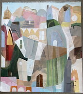 "Urban patchwork”. AKRYLTAVLA MÅLAD AV MARIA C BERNHARDSSON/ MC, ORGINAL