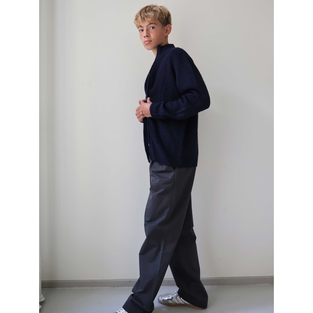 GRGotfred LS Zip Brush Knit Navy - 3