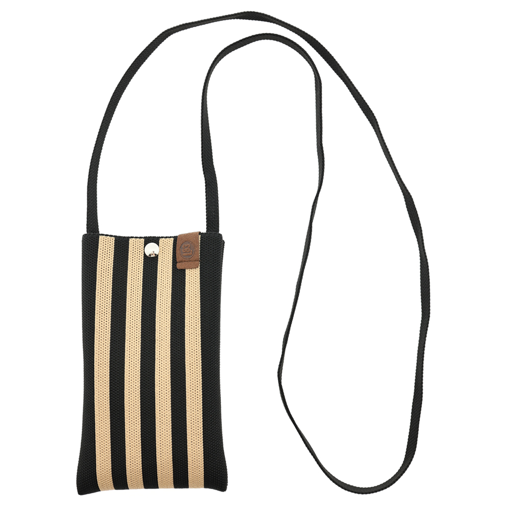Mobilväska Randig beige/svart