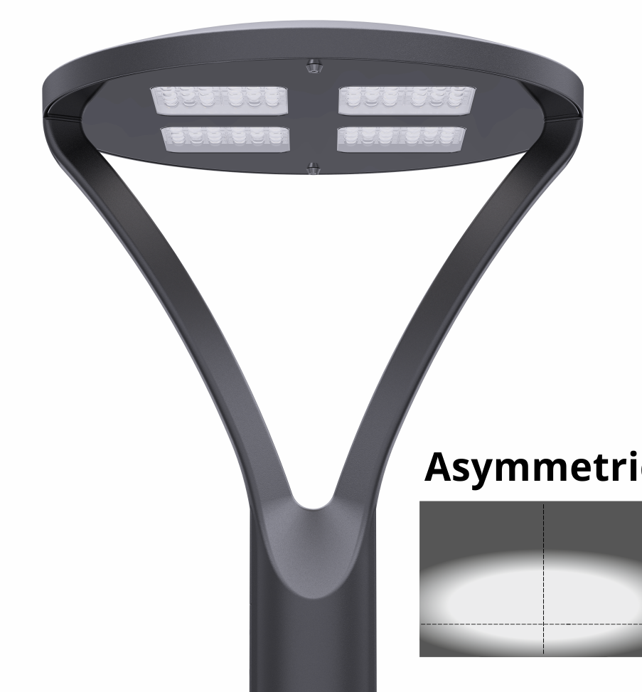 Stolparmatur LED - inställbar färgtemperatur och effekt 30 till 60W - Asymmetrisk - HERMOSO
