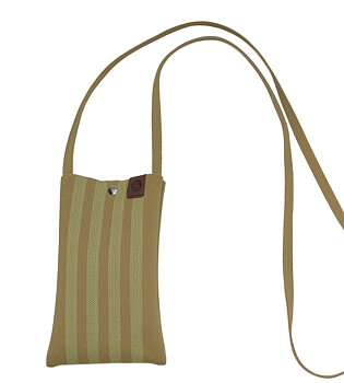 Mobilväska Randig beige/ljusgrön