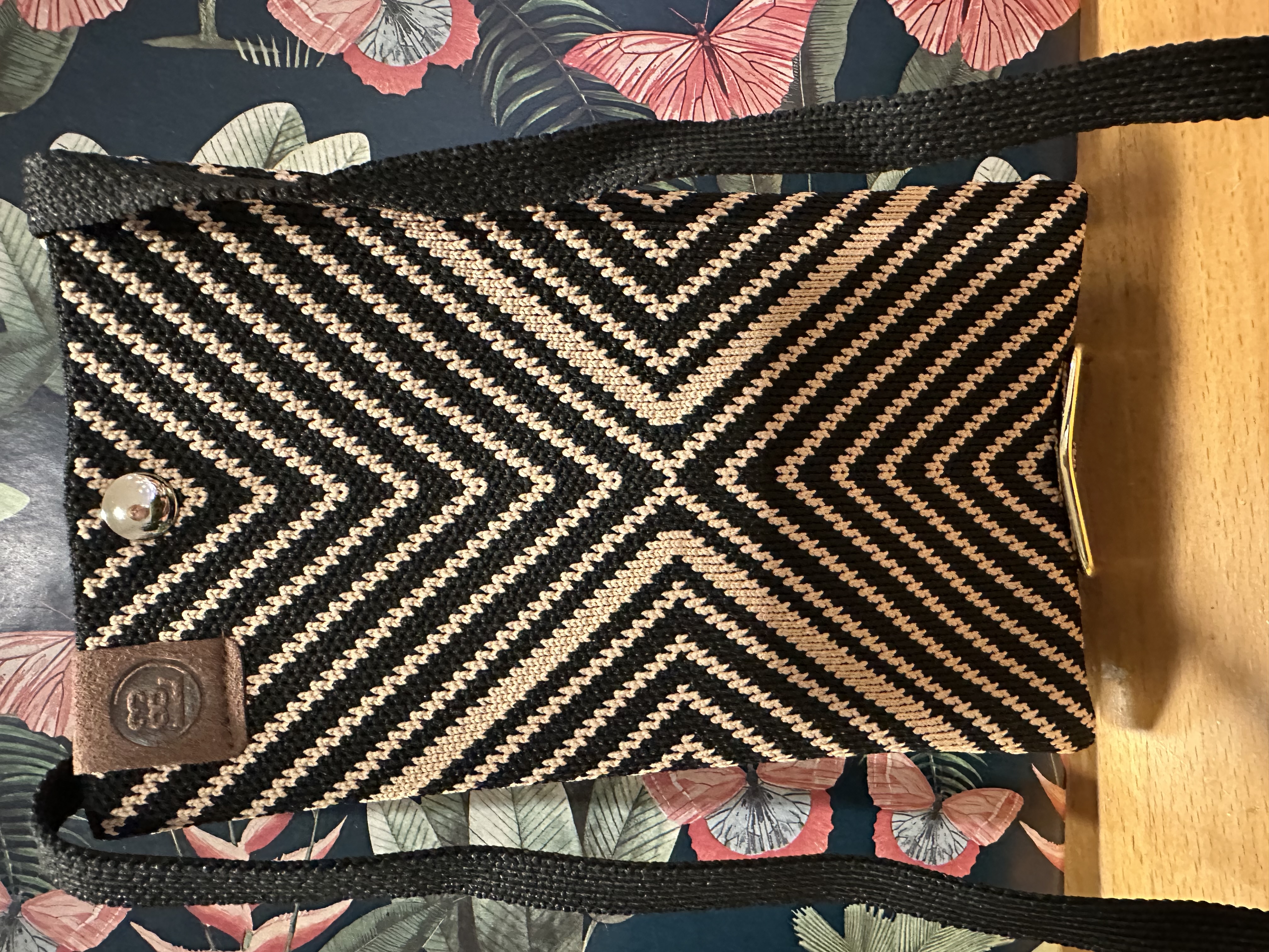 Mobilväska Zebra beige/svart