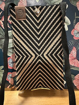 Mobilväska Zebra beige/svart