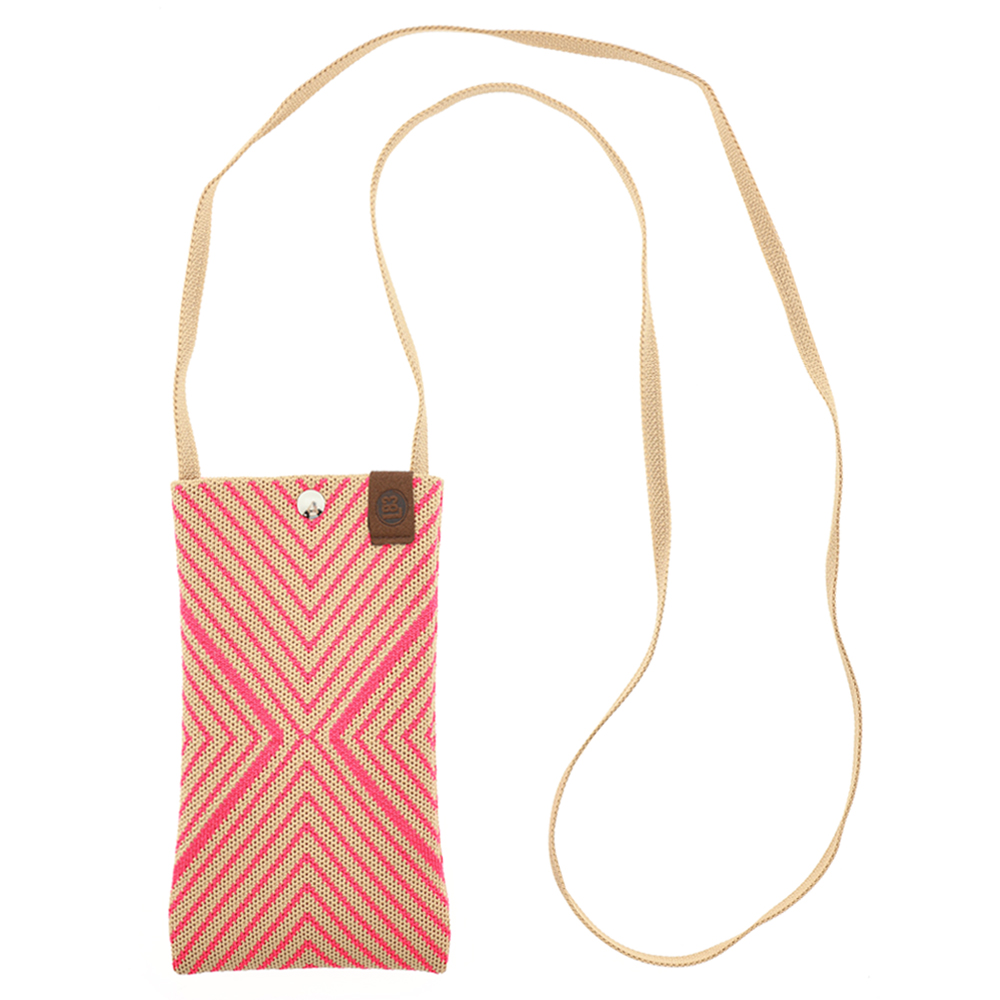 Mobilväska Zebra beige/rosa