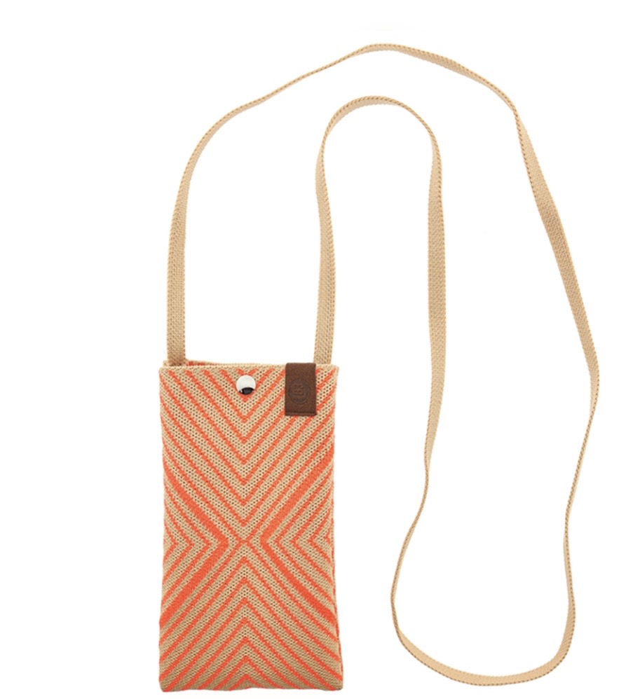 Mobilväska Zebra beige/orange
