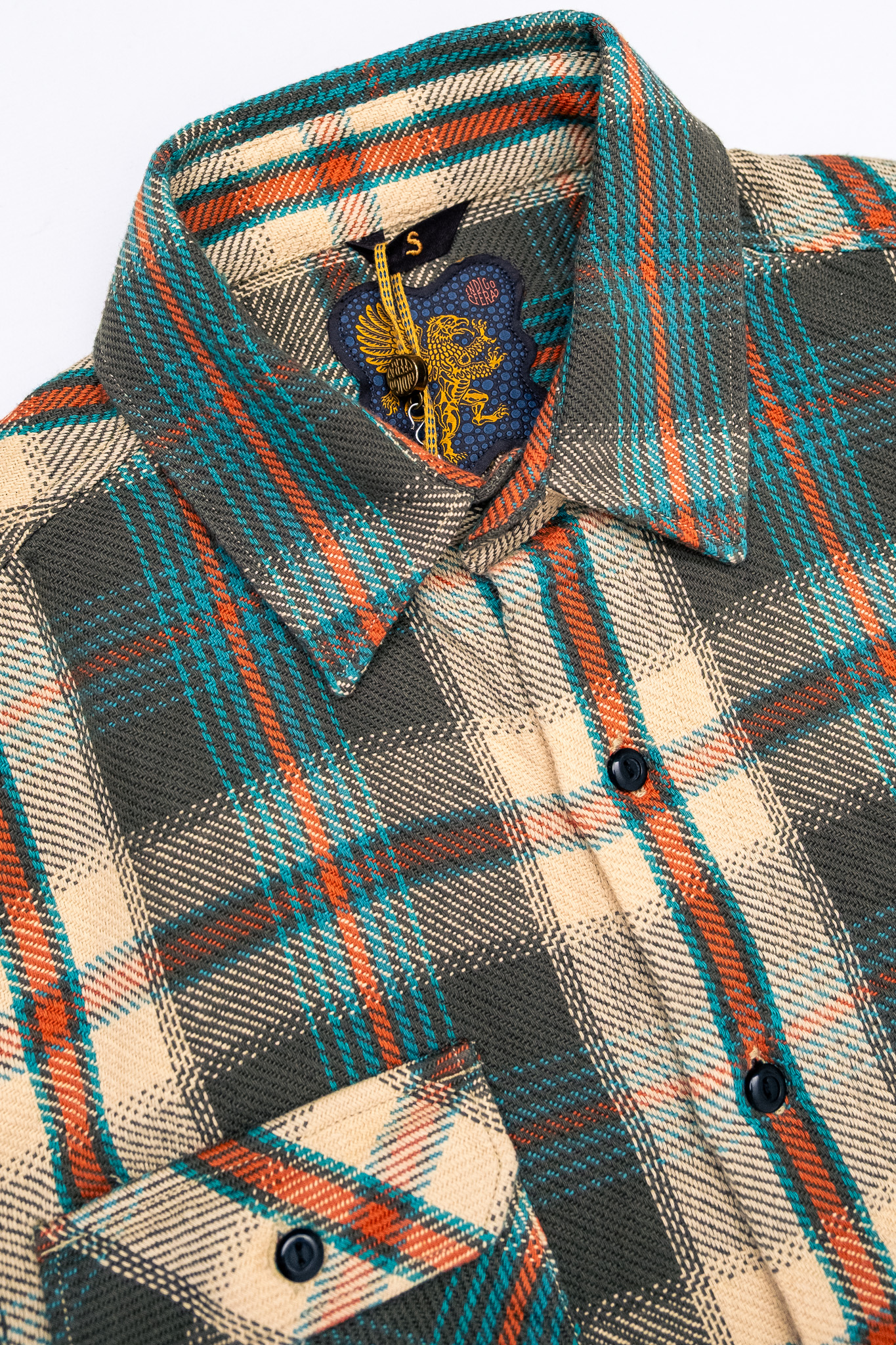 Indigofera - Bryson Prima Flannel Check Charcoal/Beige/Rust/Turquoise - 4