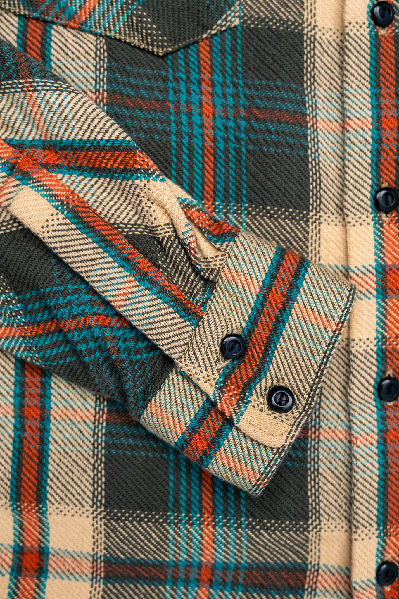 Indigofera - Bryson Prima Flannel Check Charcoal/Beige/Rust/Turquoise - 7
