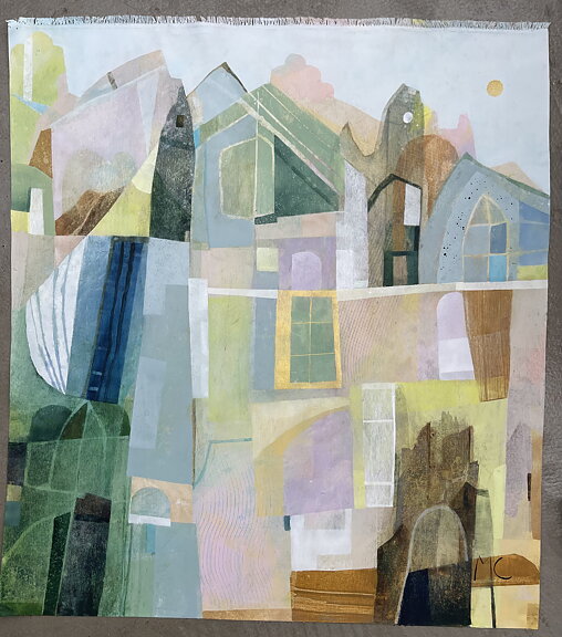 "Italy, Italian hillside”, AKRYLTAVLA MÅLAD AV MARIA C BERNHARDSSON/ MC, ORGINAL
