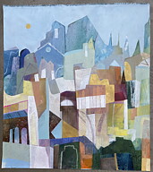 "Italy, Italian village”,  AKRYLTAVLA MÅLAD AV MARIA C BERNHARDSSON/ MC, ORGINAL