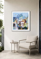 "Italy, Italian village”,  AKRYLTAVLA MÅLAD AV MARIA C BERNHARDSSON/ MC, ORGINAL
