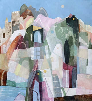 "Italy, Under the Italian sun,  AKRYLTAVLA MÅLAD AV MARIA C BERNHARDSSON/ MC, ORGINAL