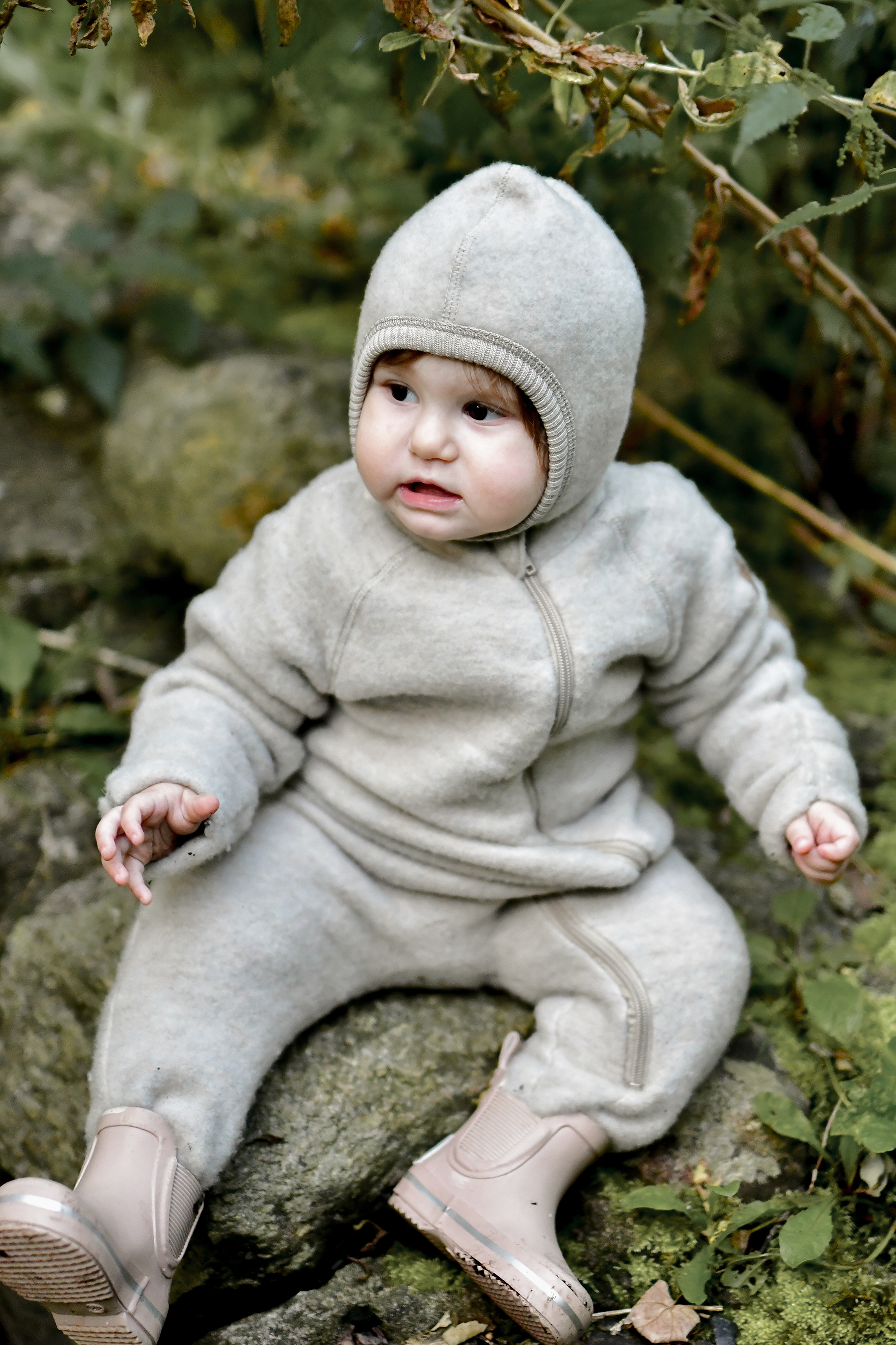Wool Baby Suit Melange Offwhite - 7
