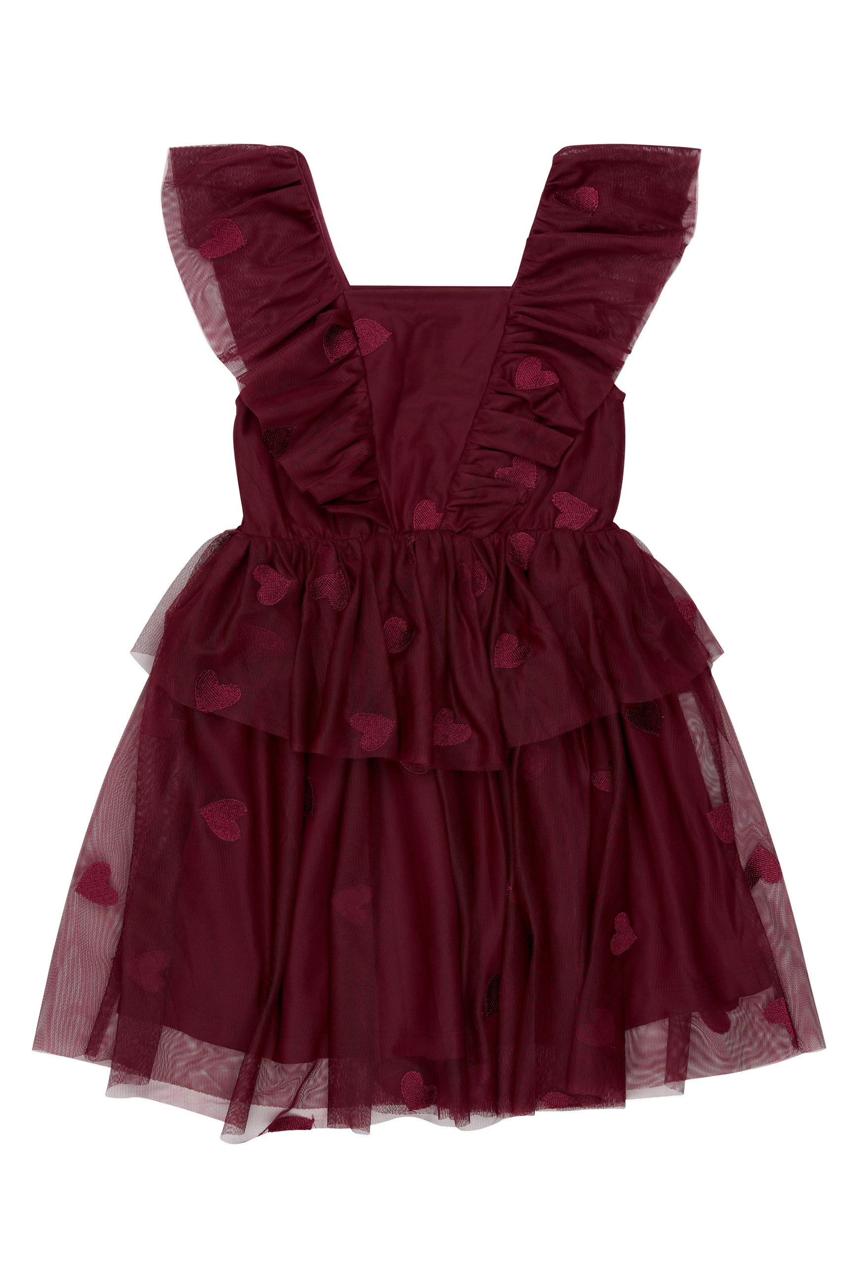 TNVohanna SL Mesh Dress Burgundy EMB TN - 2