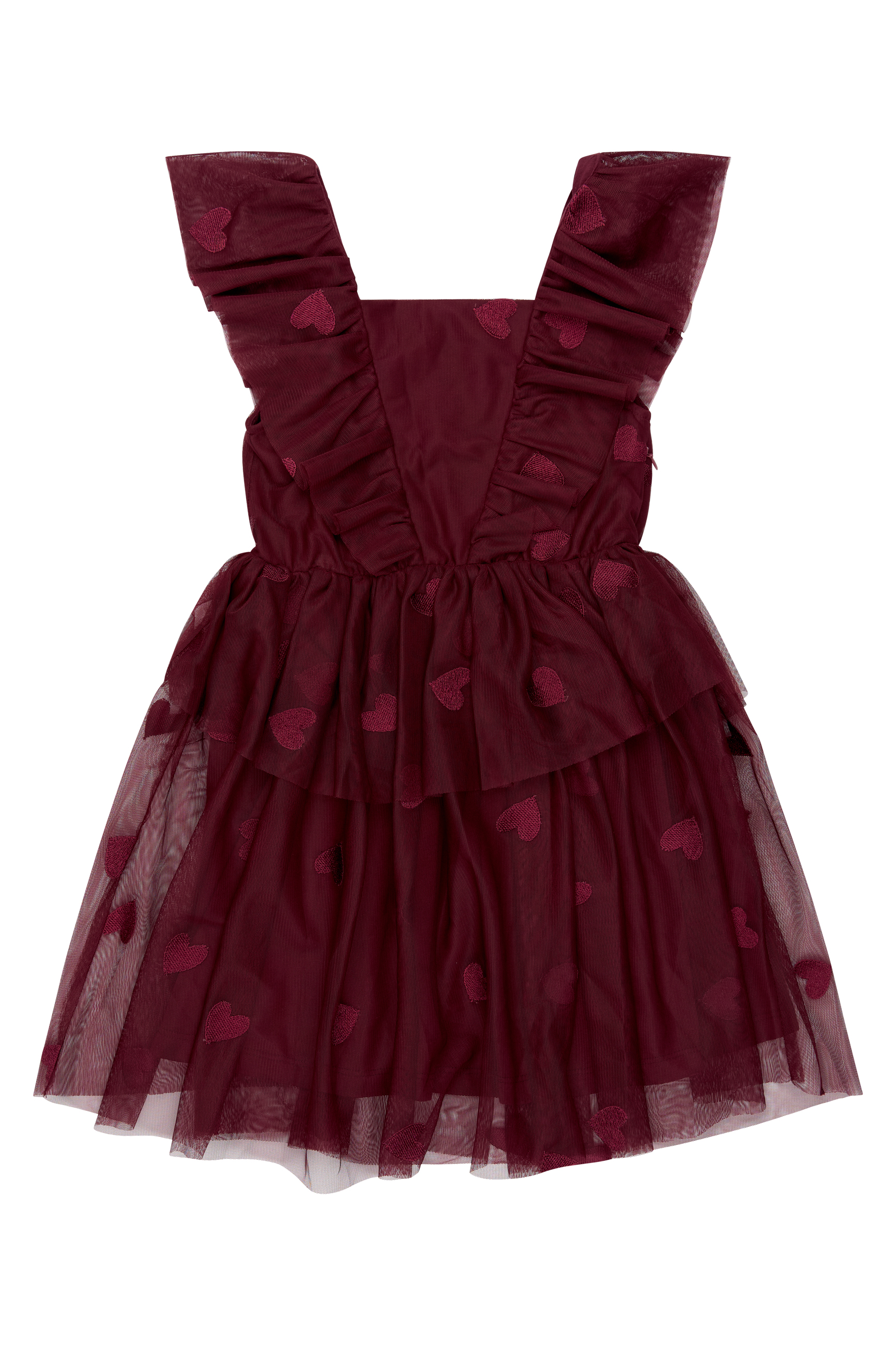 TNVohanna SL Mesh Dress Burgundy EMB TN