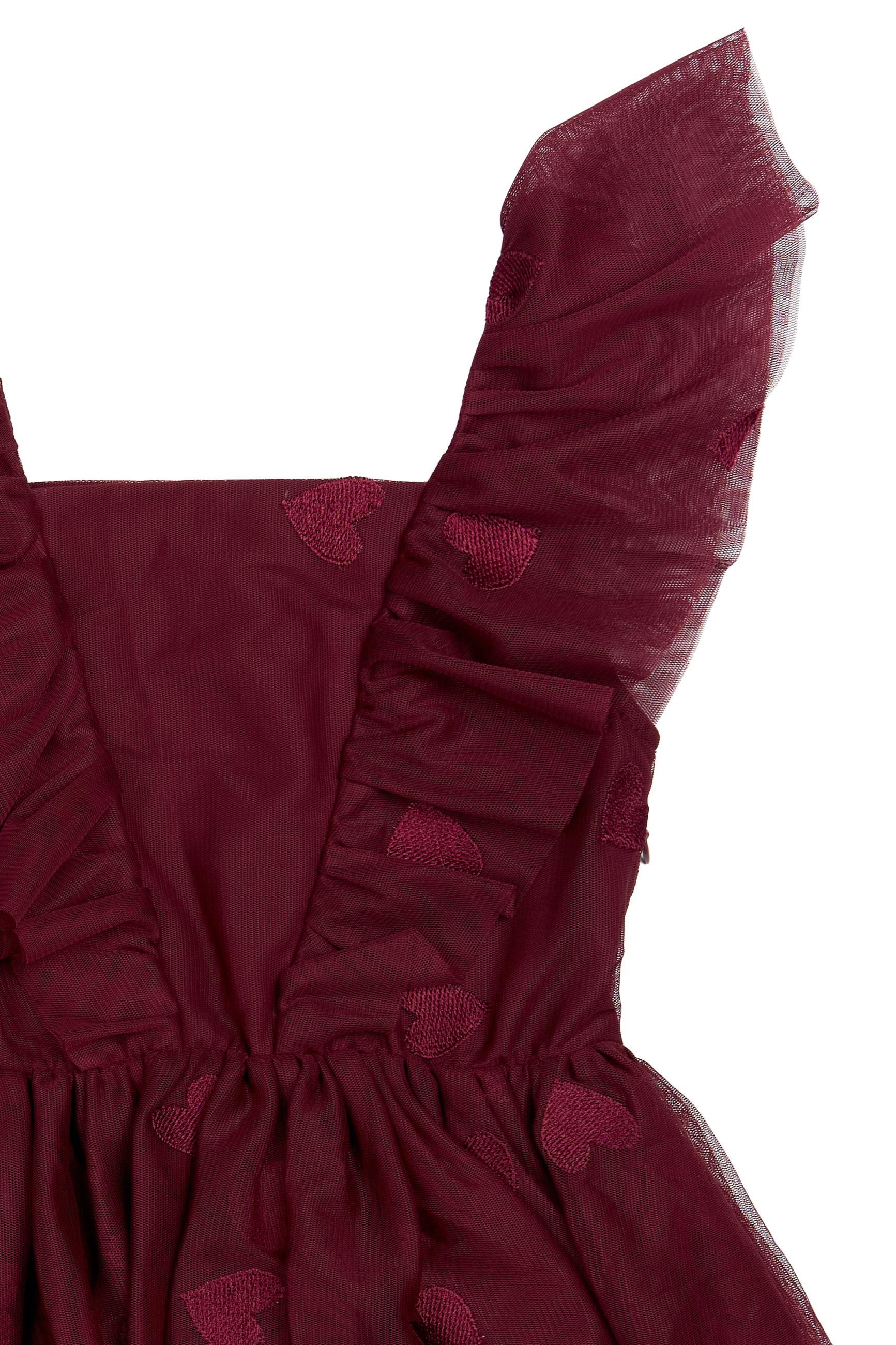 TNVohanna SL Mesh Dress Burgundy EMB TN - 3