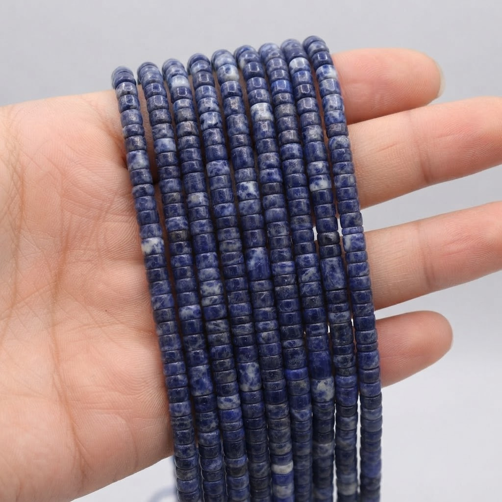 Sodalit Heishi 4x2 mm ädelsten - 3