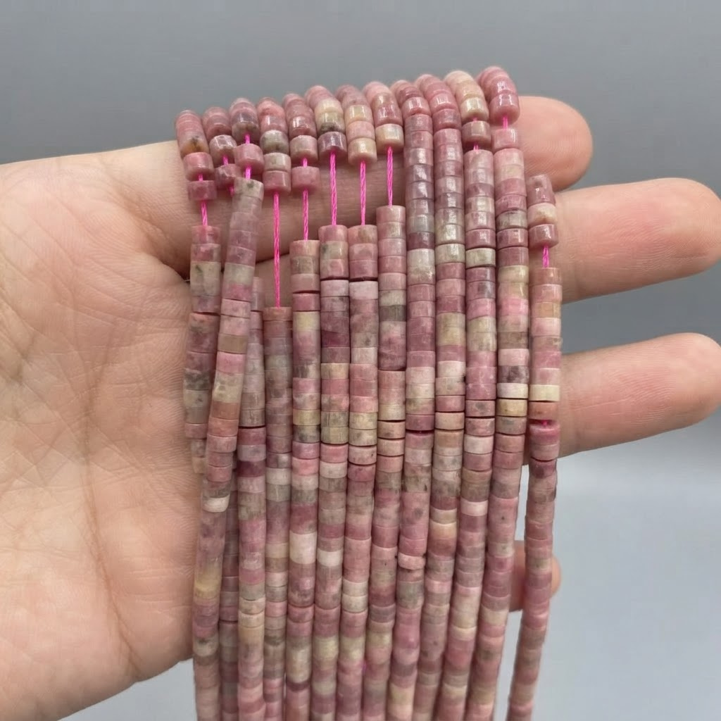 Rhodonit Heishi 4x2 mm ädelsten - 3