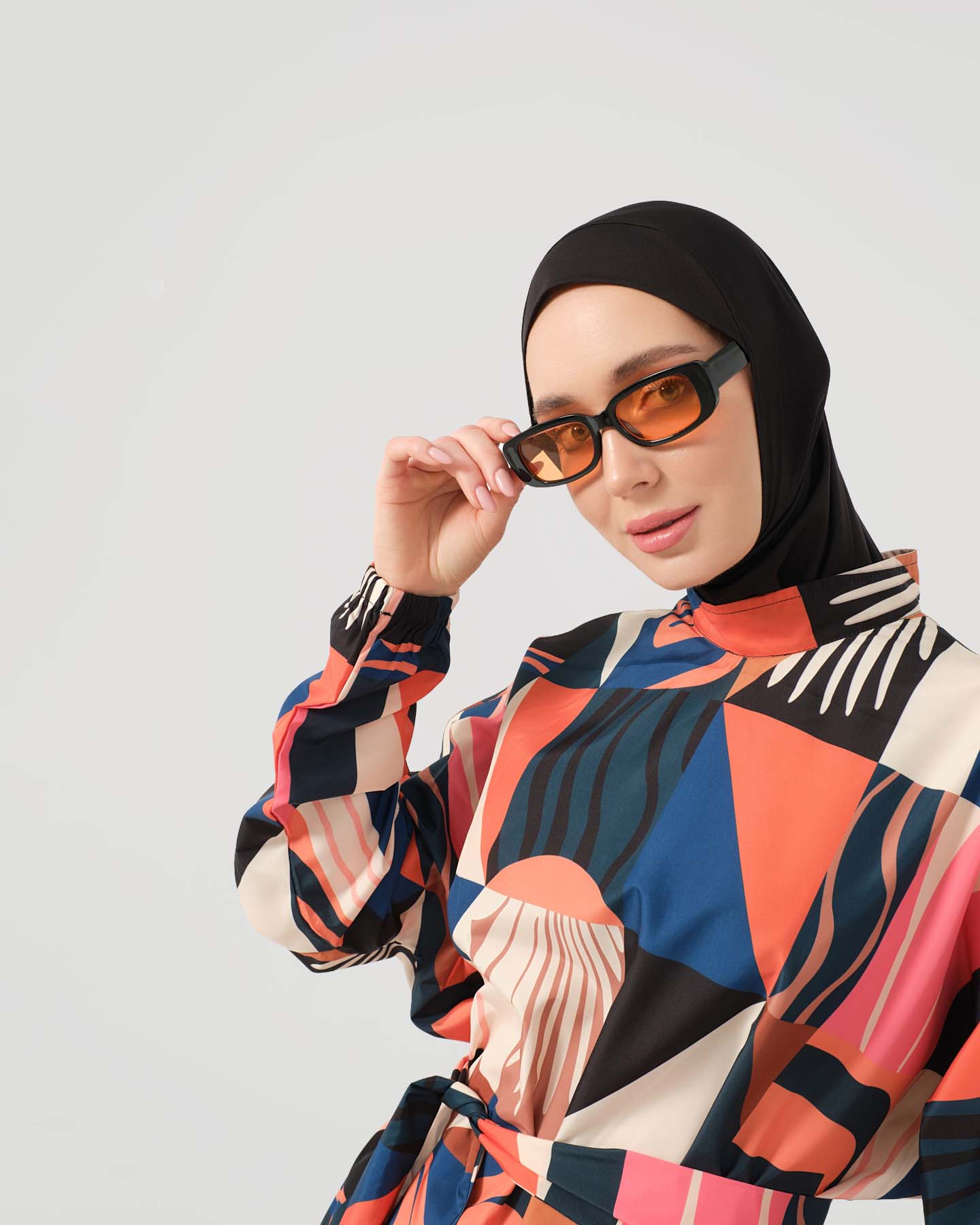 Muslim Swimsuit with hijab - Orange - 6