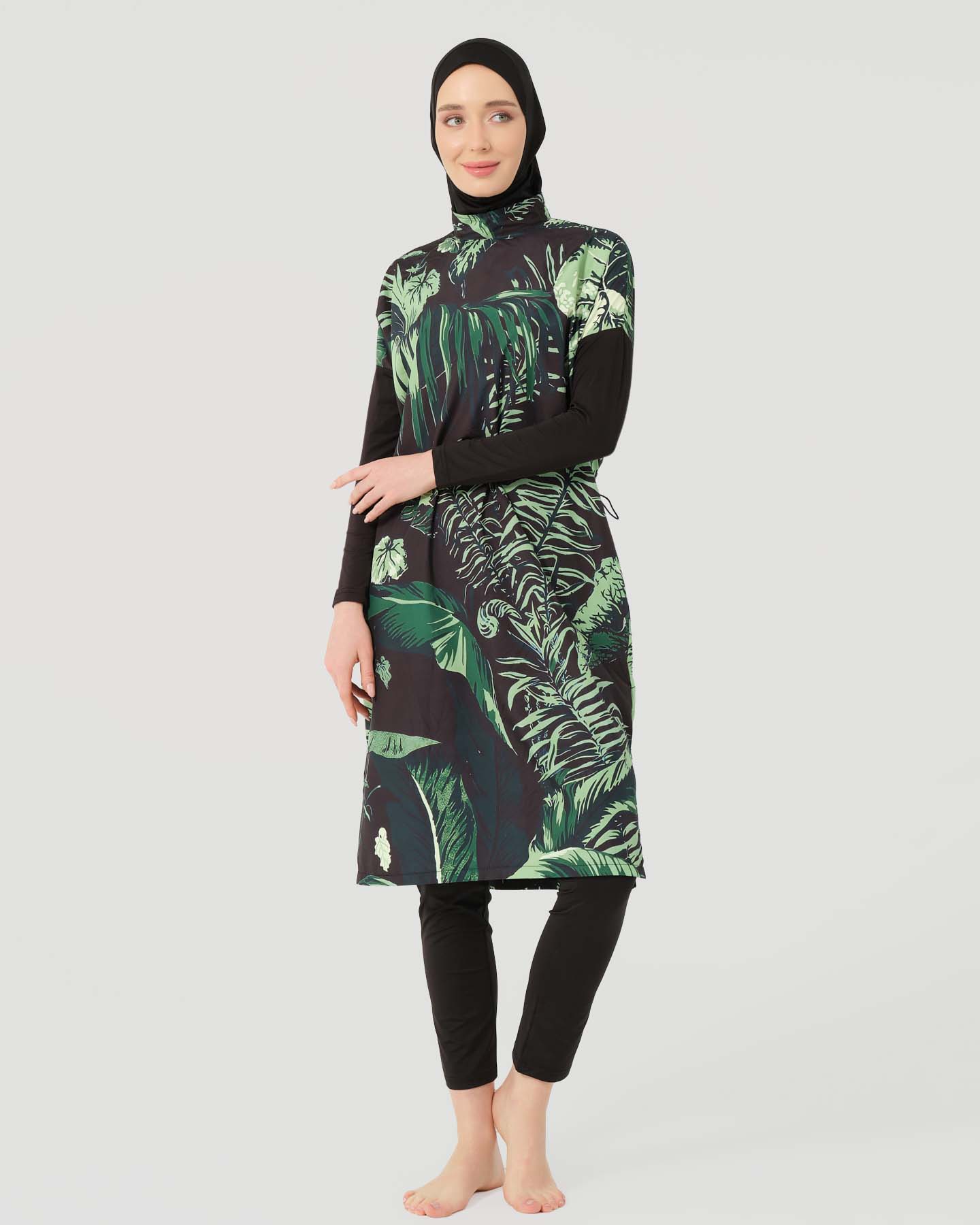 Muslimsk baddräkt med hijab -  Grön