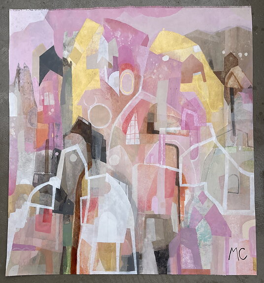 "Pink Paradise”. AKRYLTAVLA MÅLAD AV MARIA C BERNHARDSSON/ MC, ORGINAL