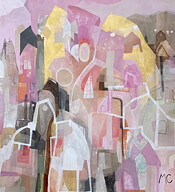 "Pink Paradise”. AKRYLTAVLA MÅLAD AV MARIA C BERNHARDSSON/ MC, ORGINAL