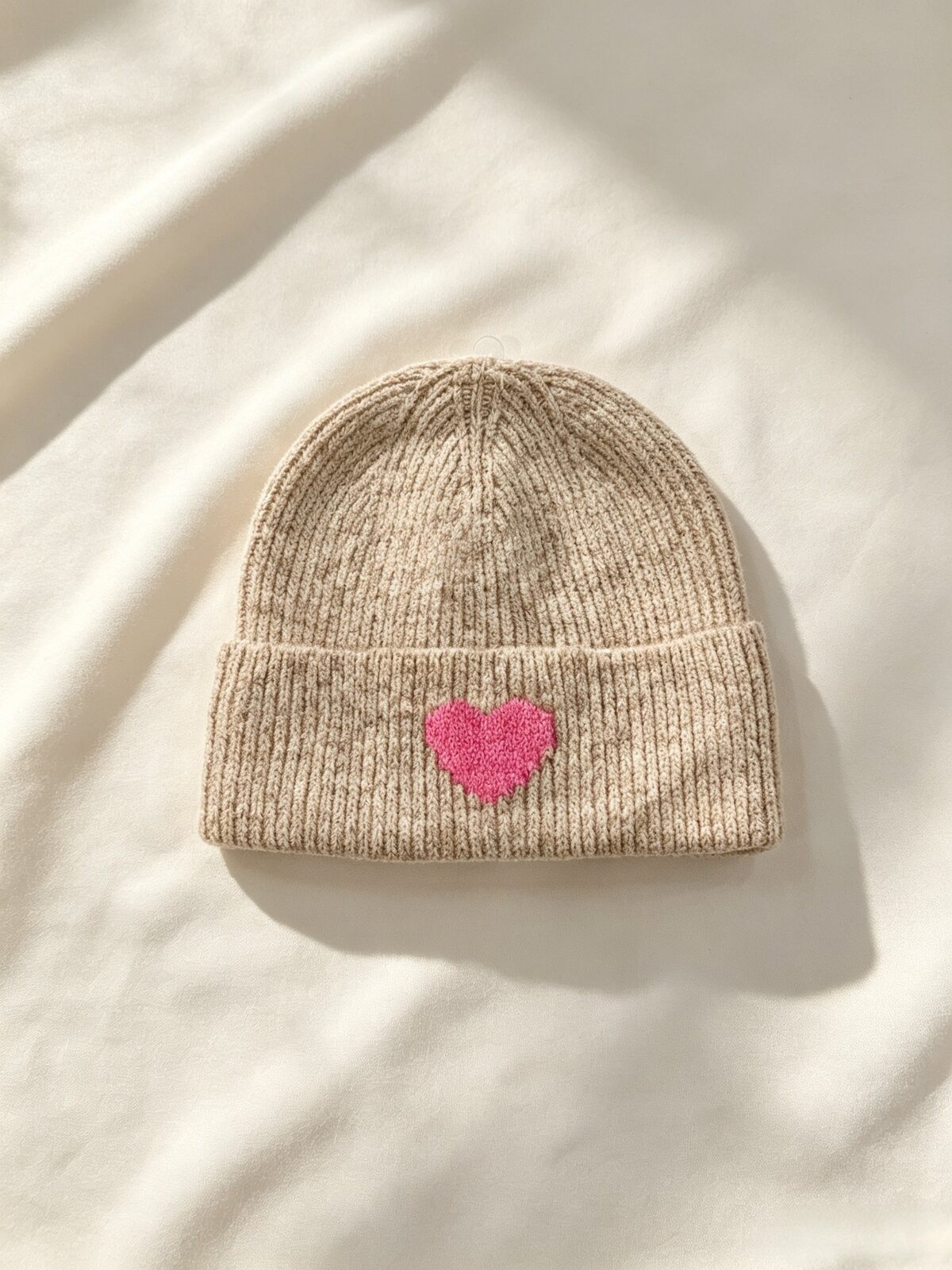 Beanie heart beige - 2