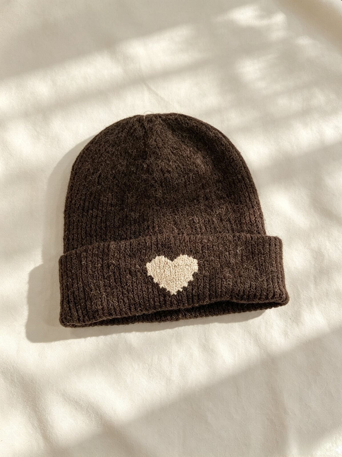 Beanie heart brown - 2