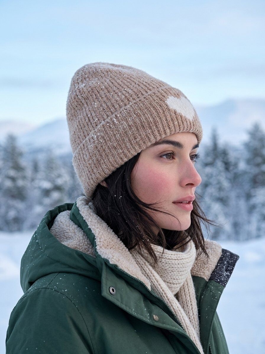 Beanie heart taupe - 3