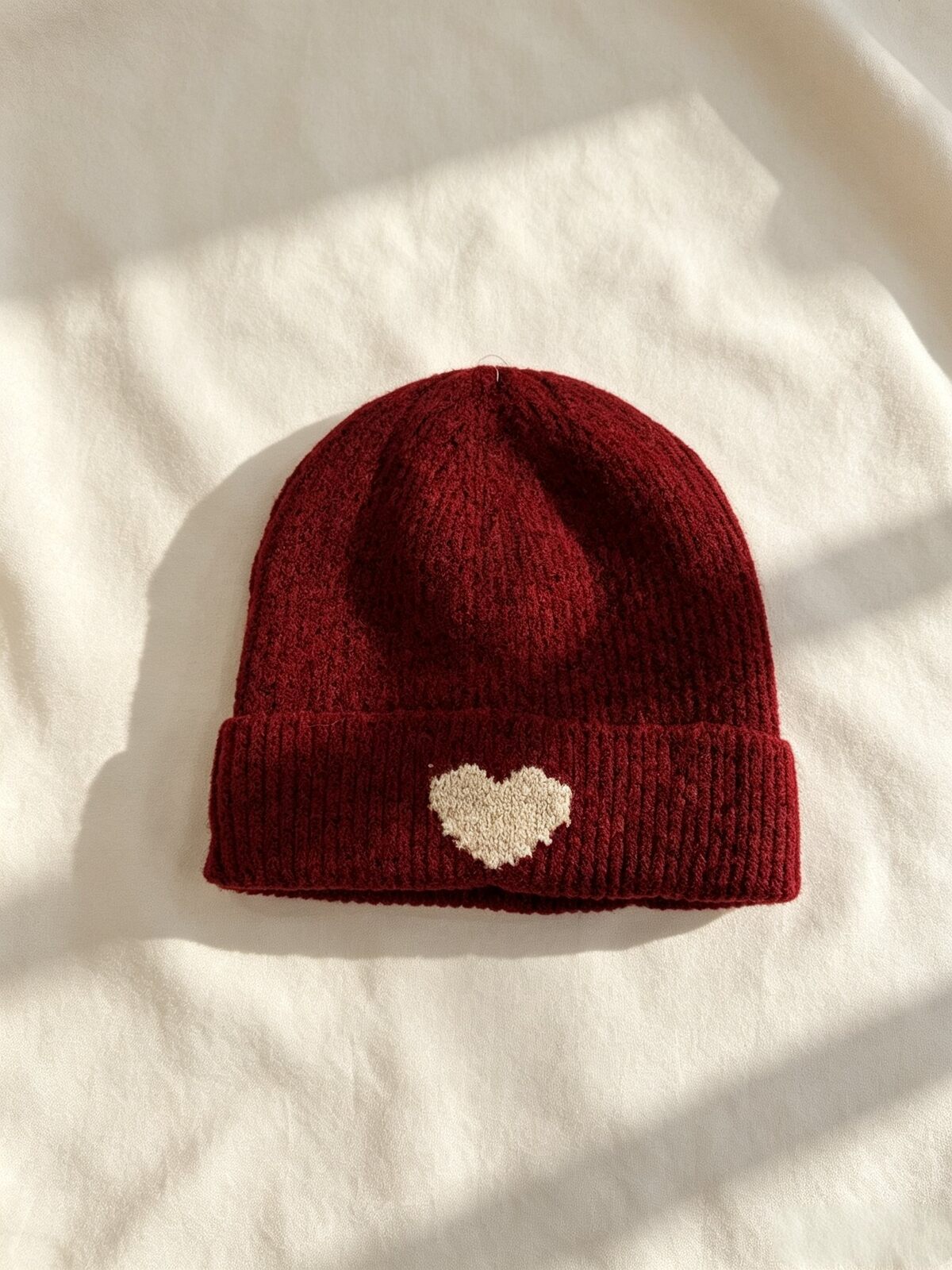 Beanie heart burgundy - 2
