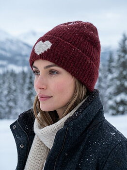 Beanie heart burgundy