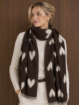 Scarf hearts coffee