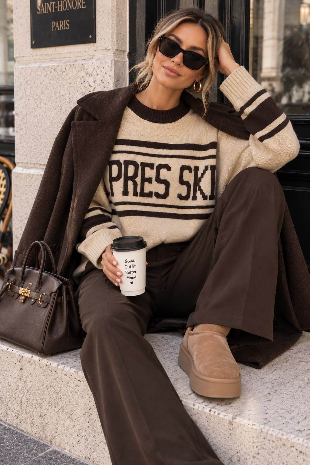 Knit sweater Apres Ski taupe/brown - 4