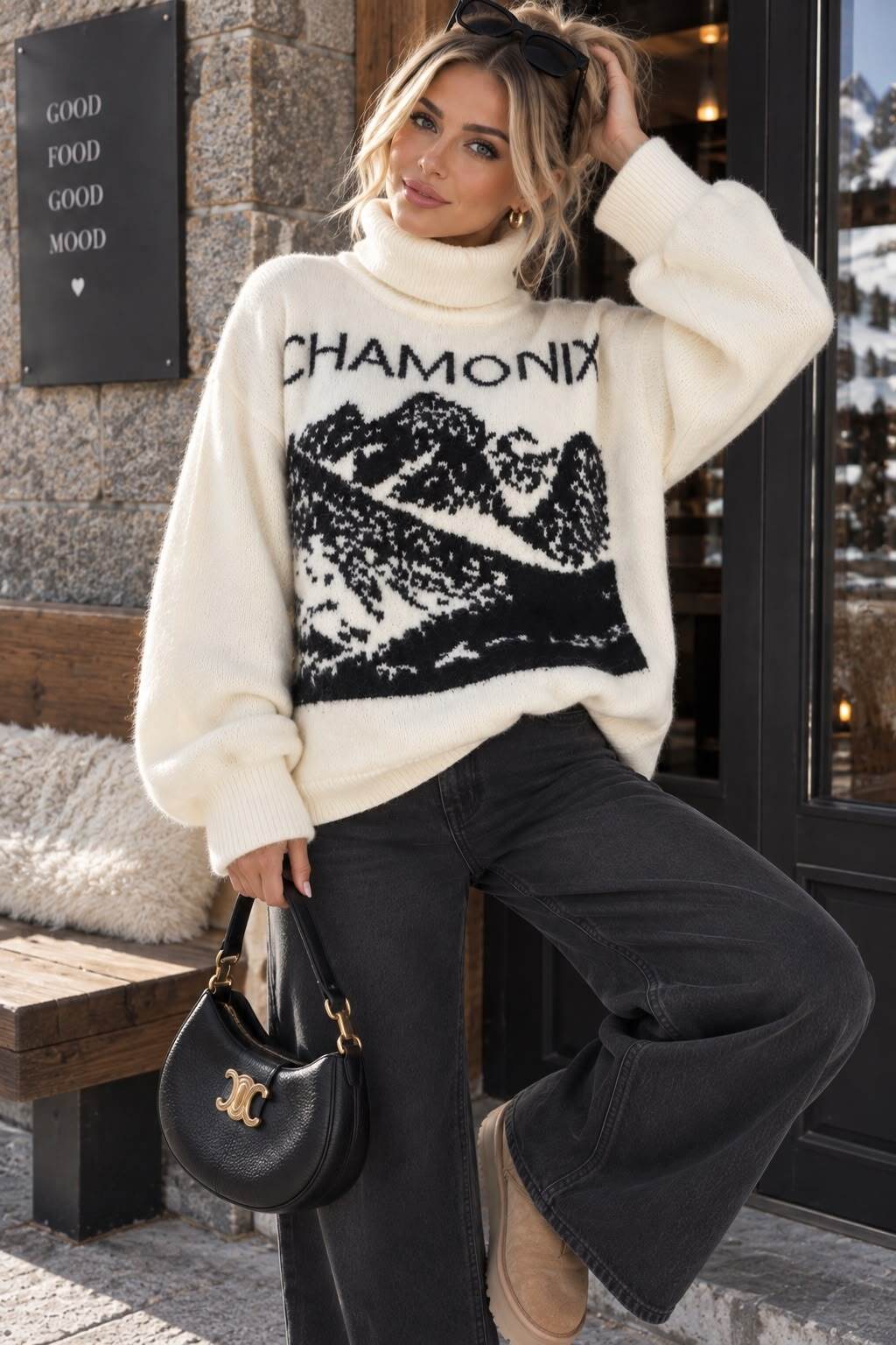 Turtleneck sweater Chamonix white - 3