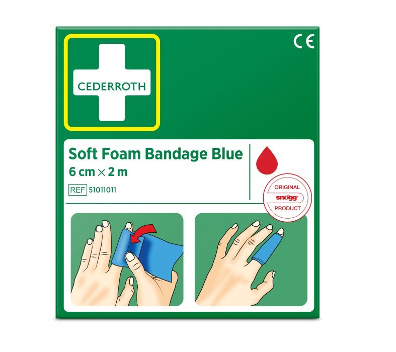 Soft Foam Bandage 6cm x 2 m blå, Cederroth
