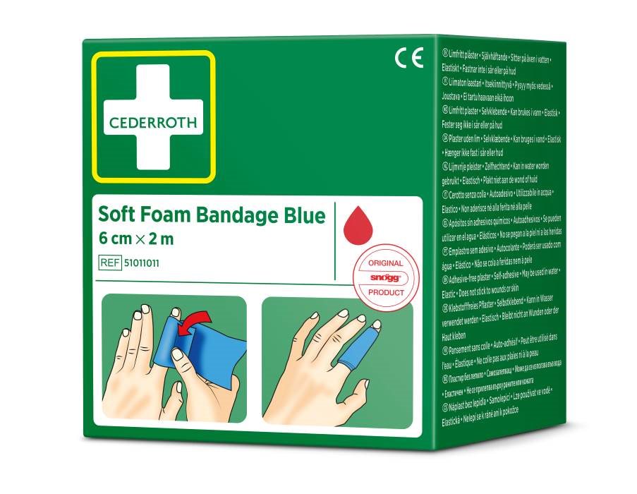 Soft Foam Bandage 6cm x 2 m blå, Cederroth