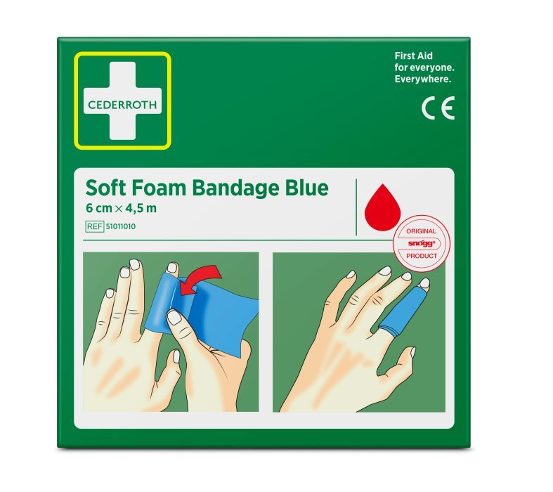Fingerförband soft foam 6 x 450cm blå, Cederroth - 3