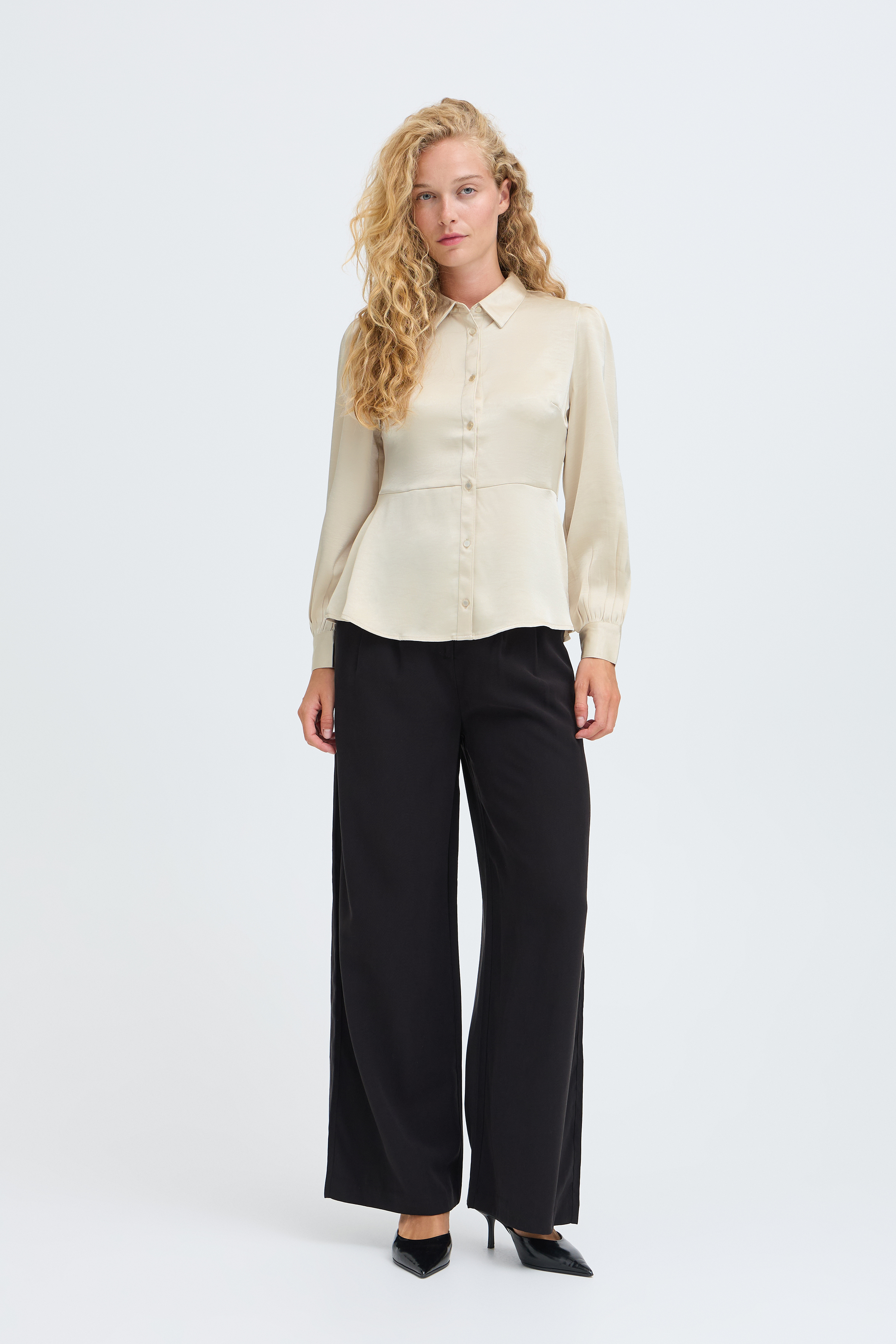 BYISA PEPLUM SHIRT Oatmeal - 5