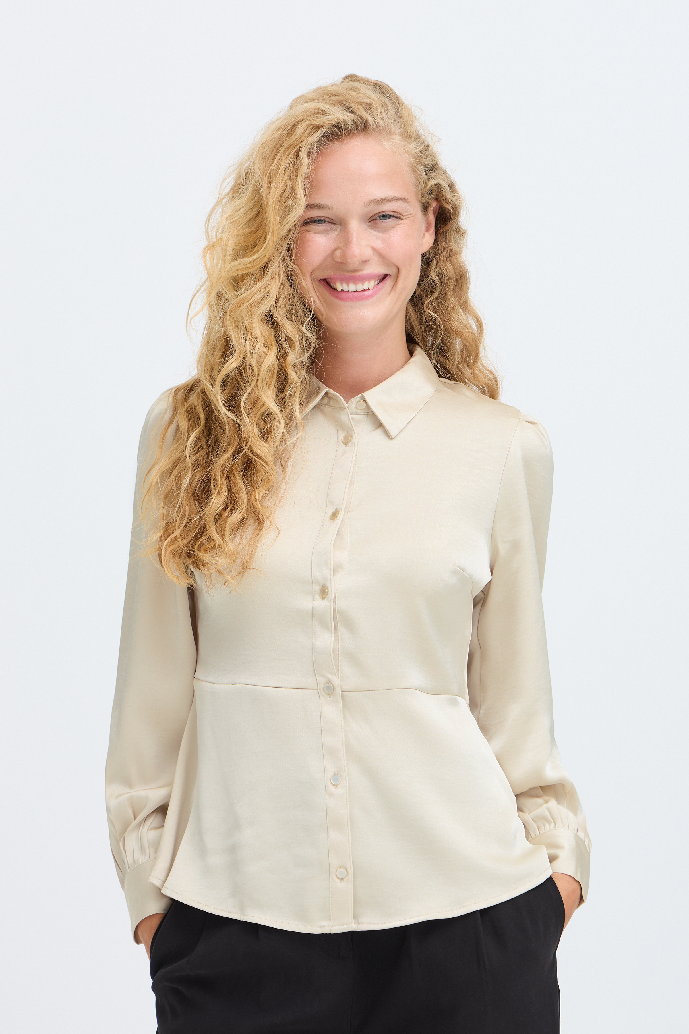 BYISA PEPLUM SHIRT Oatmeal - 6