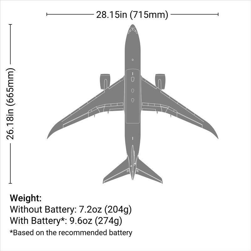 E-flite Micro Boeing 787 Dreamliner Twin 30mm EDF BNF Basic w/ AS3X, SAFE Select - 30